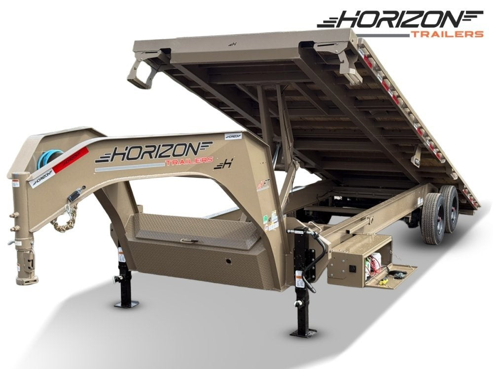 28' Horizon FFT Gooseneck Full Deckover TIlt Trailer - (2) 10K Axles 16930