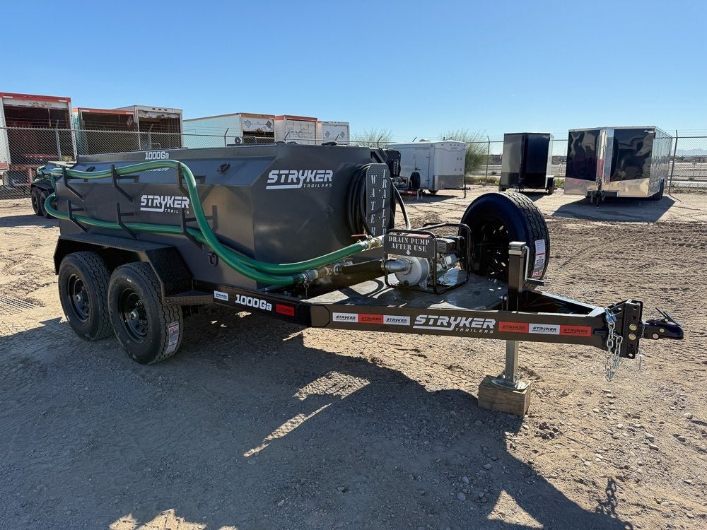 1000 Gallon Water Tank Trailer with Pump and Hose 003732 - Stryker Dealership Group