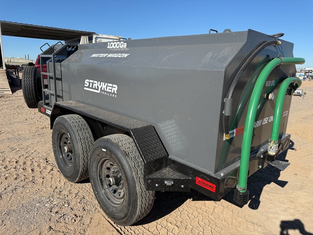 1000 Gallon Water Tank Trailer with Pump and Hose 003732 - Stryker Dealership Group