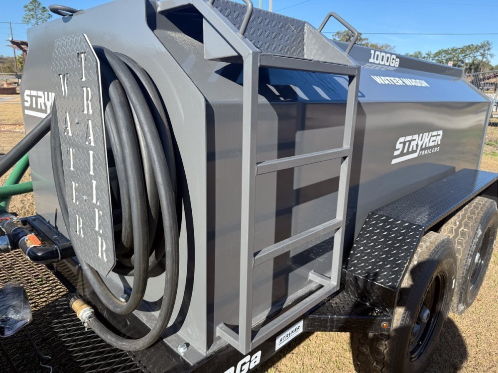1000 Gallon Water Tank Trailer with Pump and Hose 004575 - Stryker Dealership Group