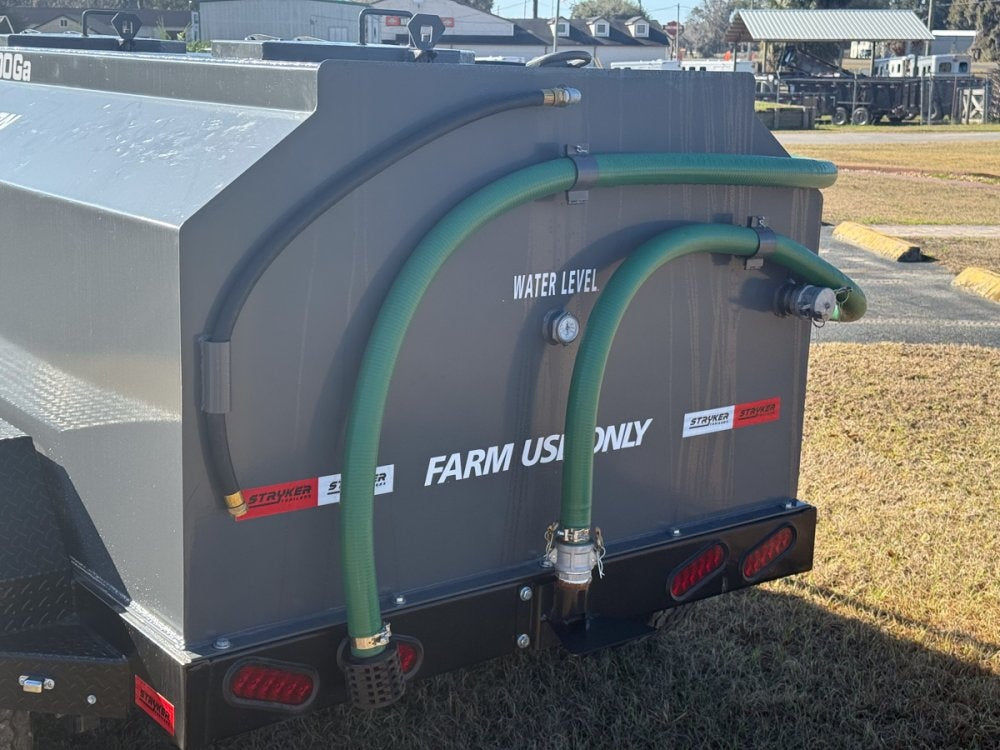 1000 Gallon Water Tank Trailer with Pump and Hose - Water Tank Trailer - Stryker Dealership Group