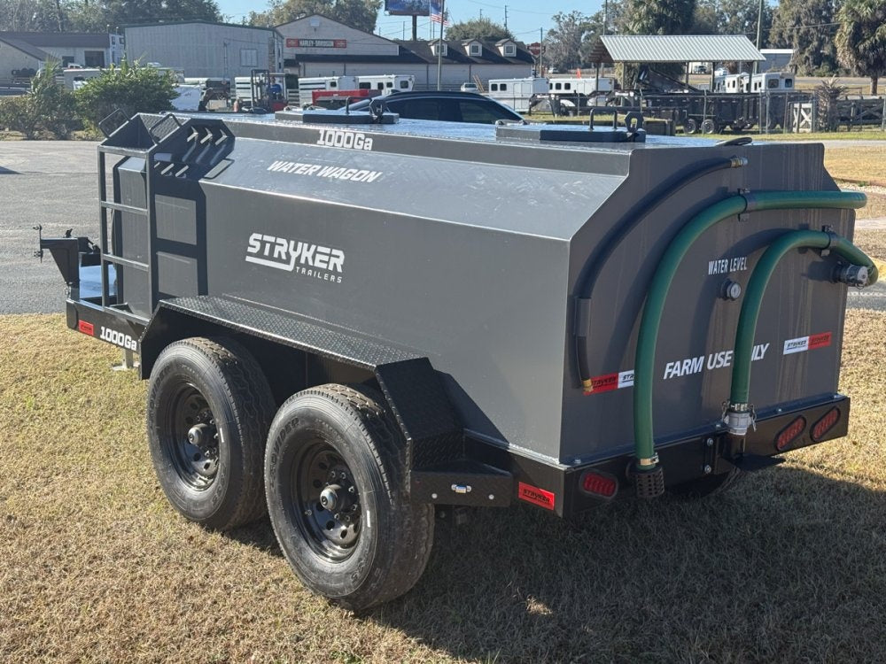 1000 Gallon Water Tank Trailer with Pump and Hose - Water Tank Trailer - Stryker Dealership Group