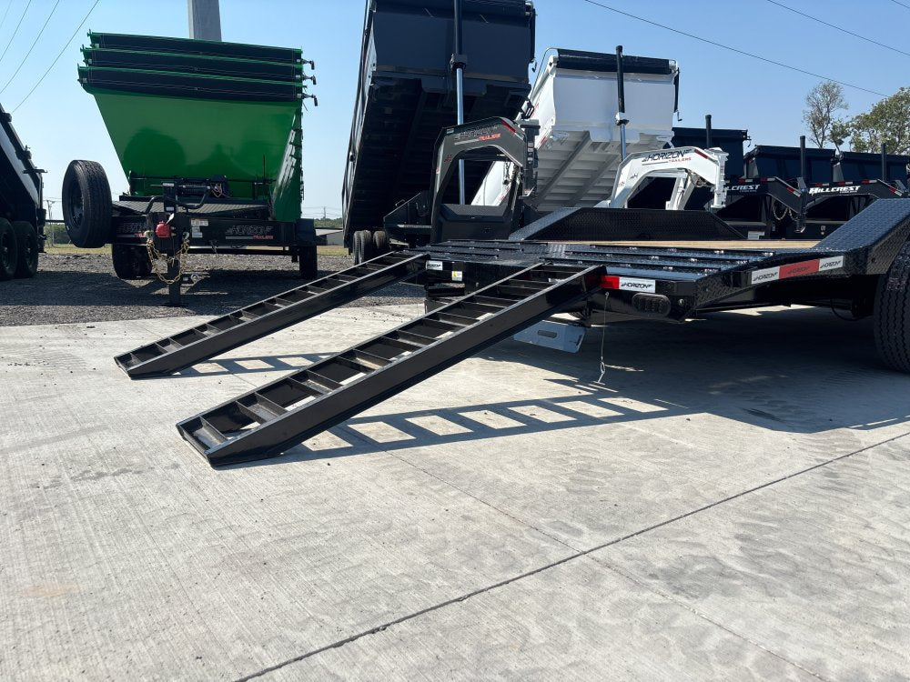 24' Horizon HEH Bumper Pull Equipment Trailer Drive Over Fenders Slide In Ramps - (2) 10K Axles 012514