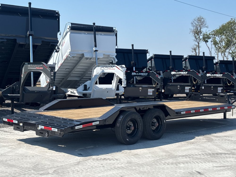 24' Horizon HEH Bumper Pull Equipment Trailer Drive Over Fenders Slide In Ramps - (2) 10K Axles 012514