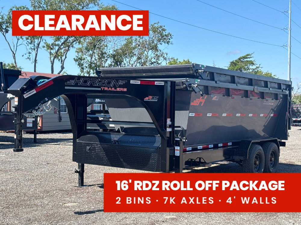 Horizon 16' RDZ GN Roll off Bundle (2) 7k Axles + 2 Bin w/ 4' Walls 11137