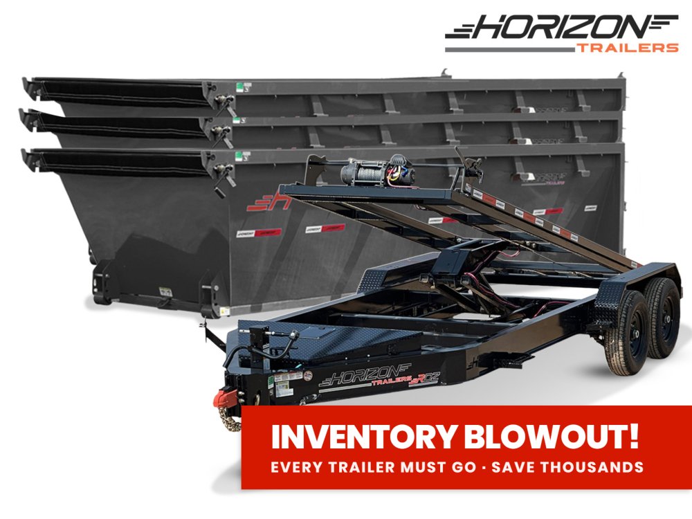 Horizon 16' RDZ BP Roll off Bundle (2) 7k Axles + 3 Bins w/ 4' Walls 1930-B