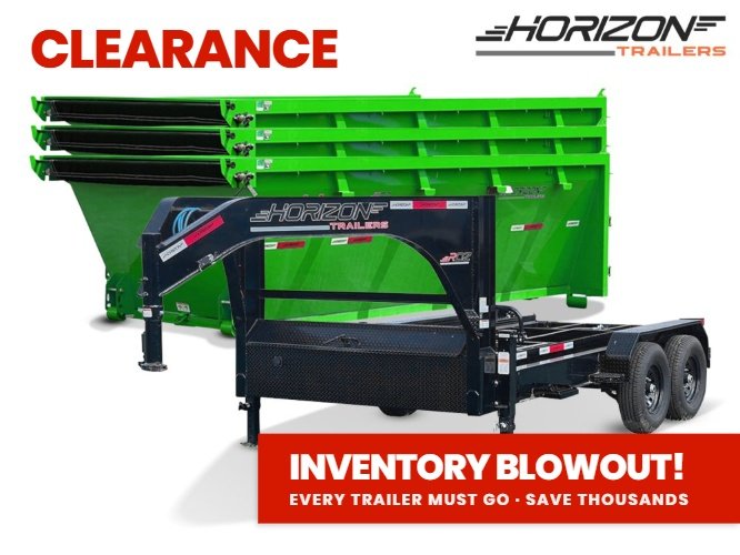Horizon 14' RDZ GN Roll off Bundle (2) 7k Axles + 3 Bins w/ 4' Walls 7963-A