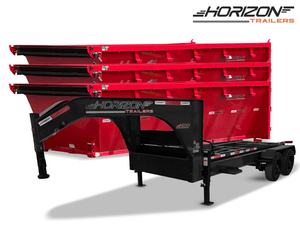 Horizon 16' RDZ GN Roll off Bundle (2) 8k Axles + 3 Bins w/ 4' Walls 9523-B