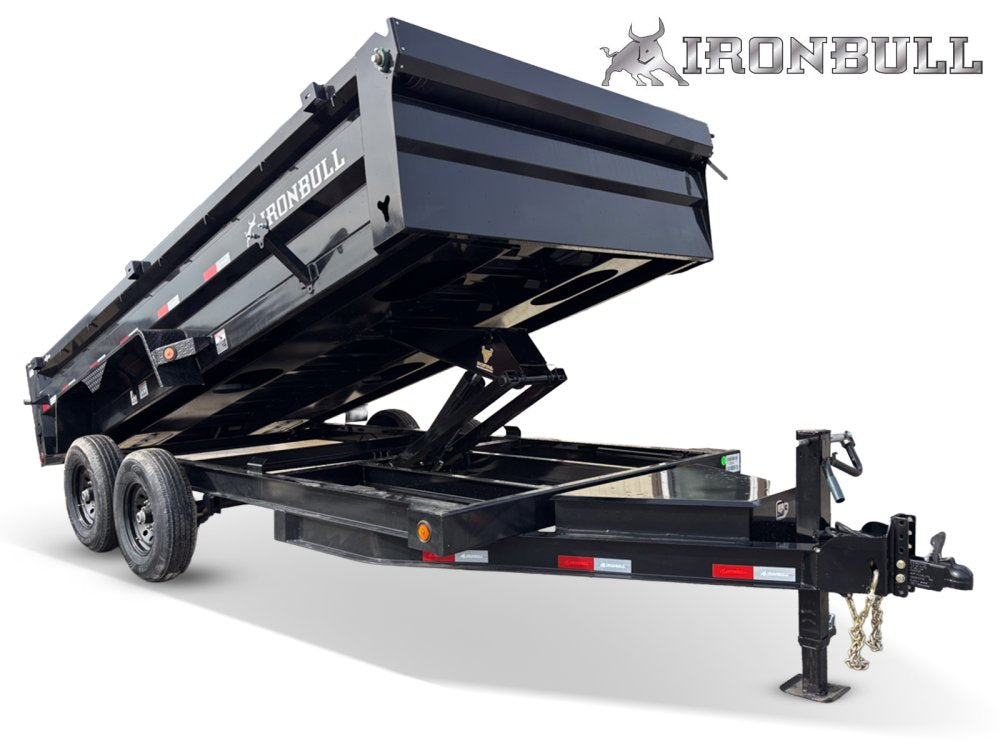 16' x 83" Iron Bull DTB Bumper Pull Dump Trailer 24" Side Walls - (2) 7,000 lb Axles 109834