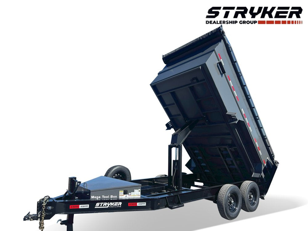 14' Stryker SDT Bumper Pull Dump Trailer 48" Side Walls - (2) 7k Axles 3928