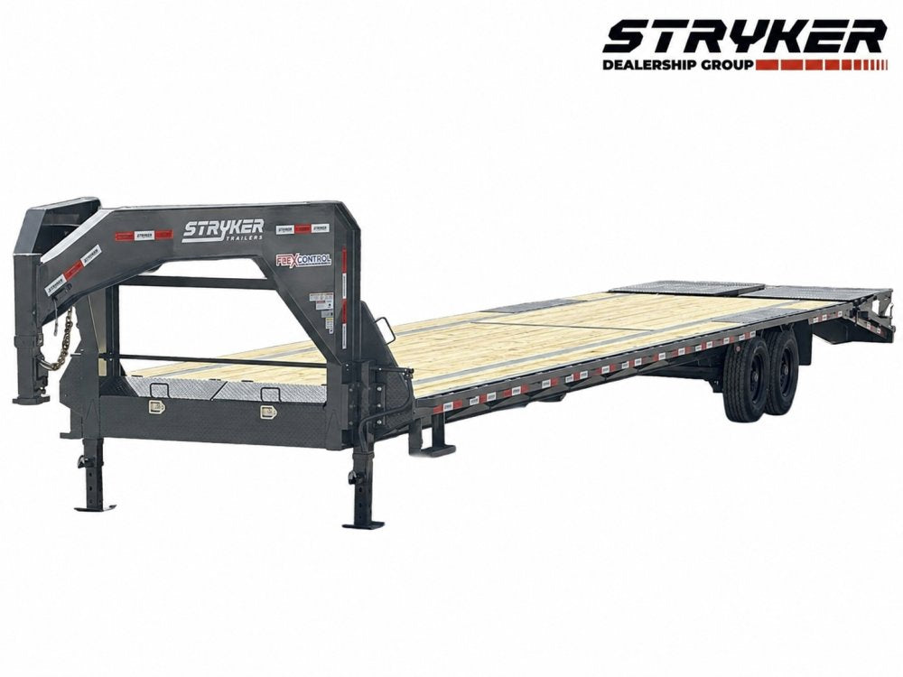 40' Stryker Gooseneck Hotshot Non-CDL Deckover Trailer Mega Ramps - (2) 7K Axles 4216