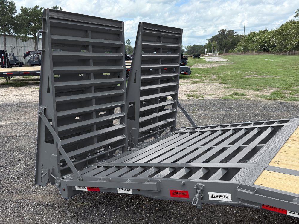 40' Stryker Gooseneck Hotshot Non-CDL Deckover Trailer Mega Ramps - (2) 7K Axles 4216