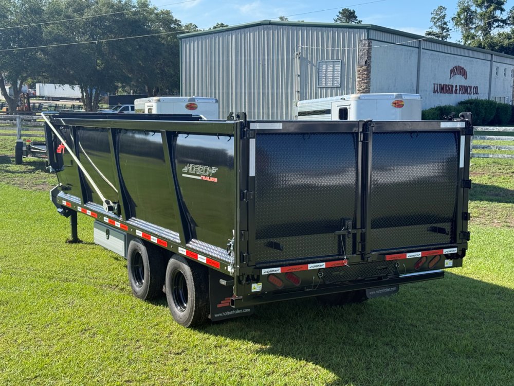 20 Horizon HZH Gooseneck Dump Trailer 48" Side Walls Hydraulic Jacks - (2) 12K Axles 016718