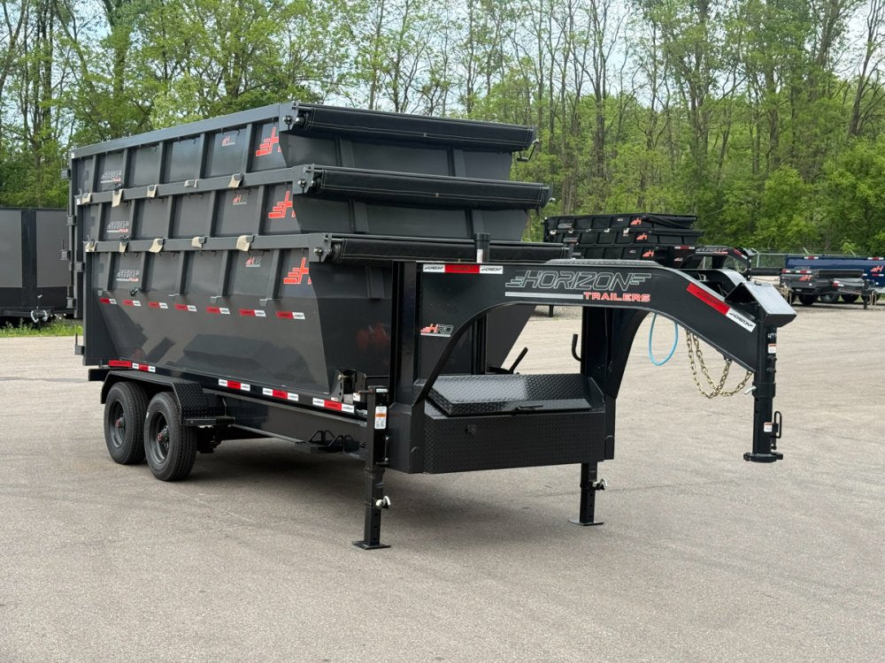 Horizon 16' HRD GN Roll off Bundle (2) 10k Axles + 3 Bins w/ 4' Walls 014954