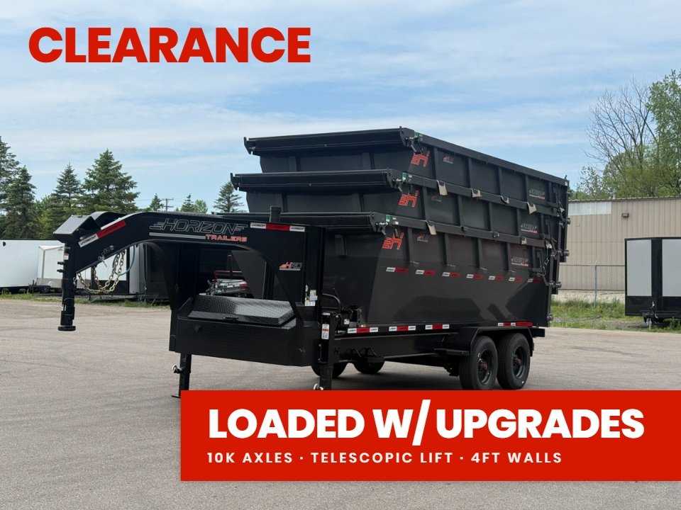 Horizon 16' HRD GN Roll off Bundle (2) 10k Axles + 3 Bins w/ 4' Walls 014954