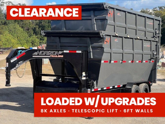 Horizon 16' HRD GN Roll off Bundle (2) 10k Axles + 2 Bins w/ 6' Walls 016076