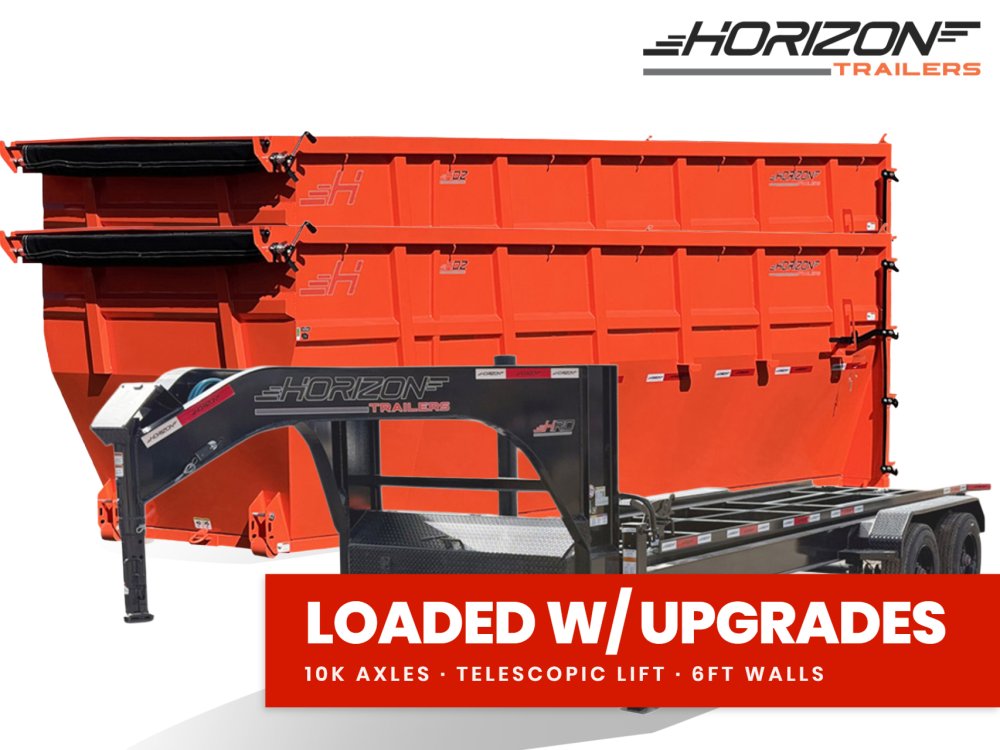 Horizon 16' HRD GN Roll off Bundle (2) 10k Axles + 2 Bins w/ 6' Walls 016074