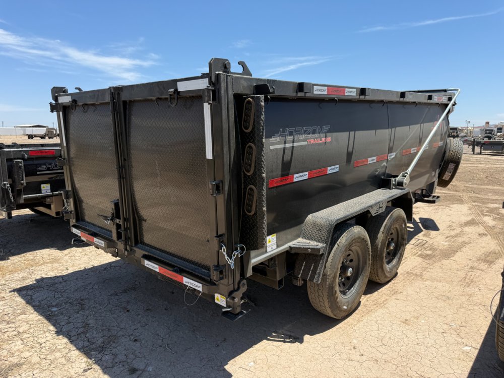 14' Horizon HZ7 Bumper Pull Dump Trailer 24" Side Walls - (2) 7K Axles 017756