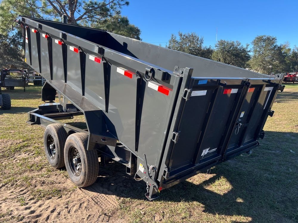 16' Hillcrest Bumper Pull Dump Trailer Telescopic 40" Side Walls - (2) 7K Axles 000034
