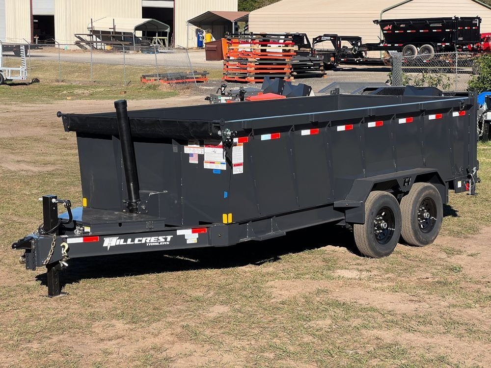 16' Hillcrest Bumper Pull Dump Trailer Telescopic 40" Side Walls - (2) 7K Axles 000034