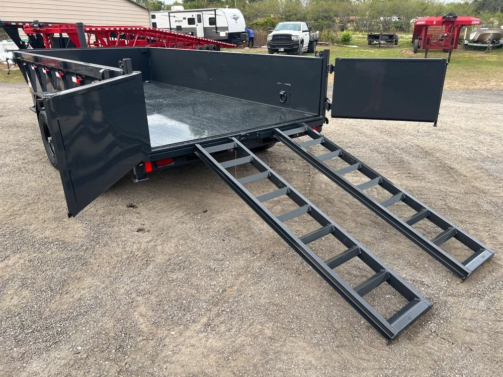 14' Hillcrest Bumper Pull Dump Trailer Telescopic 24" Side Walls - (2) 7k Axles 000105