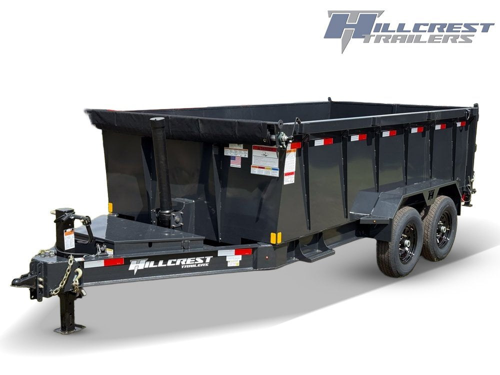 14' Hillcrest Bumper Pull Dump Trailer Telescopic 40" Side Walls - (2) 7k Axles 000103