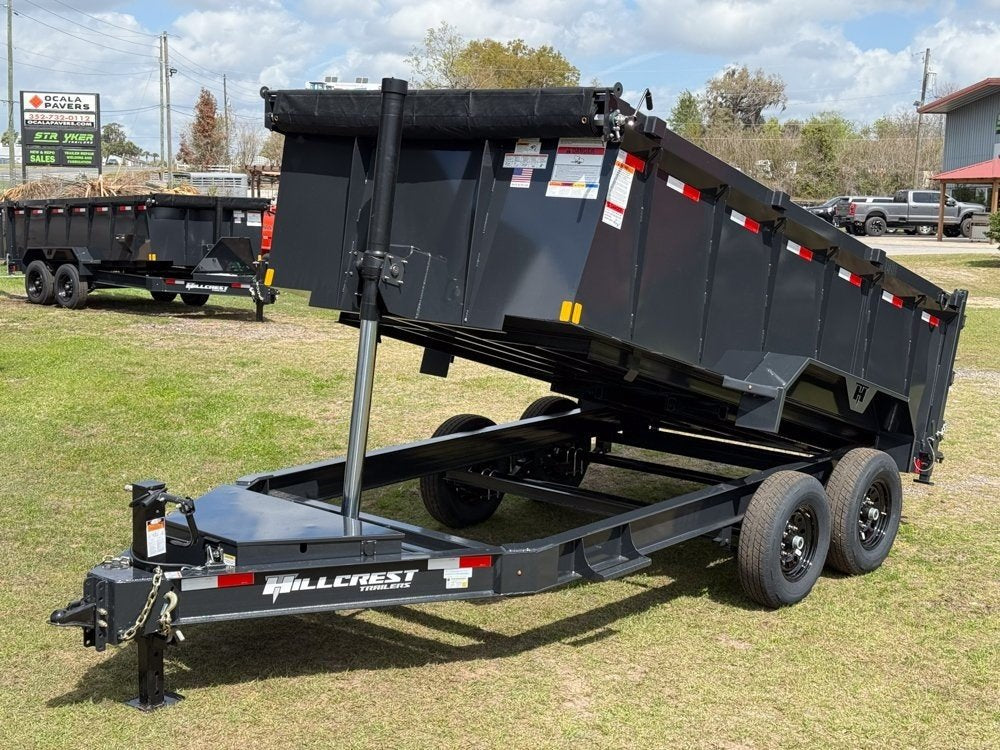 14' Hillcrest Bumper Pull Dump Trailer Telescopic 40" Side Walls - (2) 7k Axles 000103
