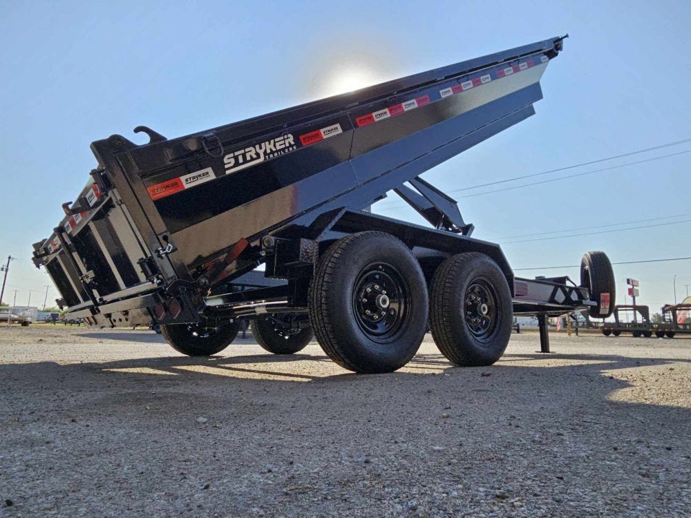12' EDT Dump Trailer 20" Side Walls - 10 ga Floor - 521 Scissor Lift - 3 Way Gate 2048 - Stryker Dealership Group