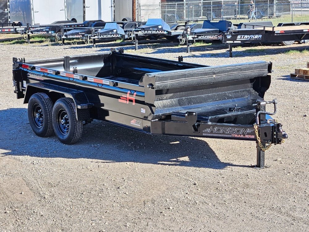 12' EZ7 Dump Trailer 19" Sides 7K Axles 14K GVWR 3 - way Door Slide In Ramps 7310 - Stryker Dealership Group