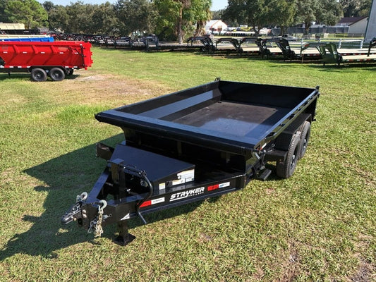 12' EDT Dump Trailer 20" Side Walls - 10 ga Floor - 521 Scissor Lift - 3 Way Gate - DT1 Light Duty - Stryker Dealership Group