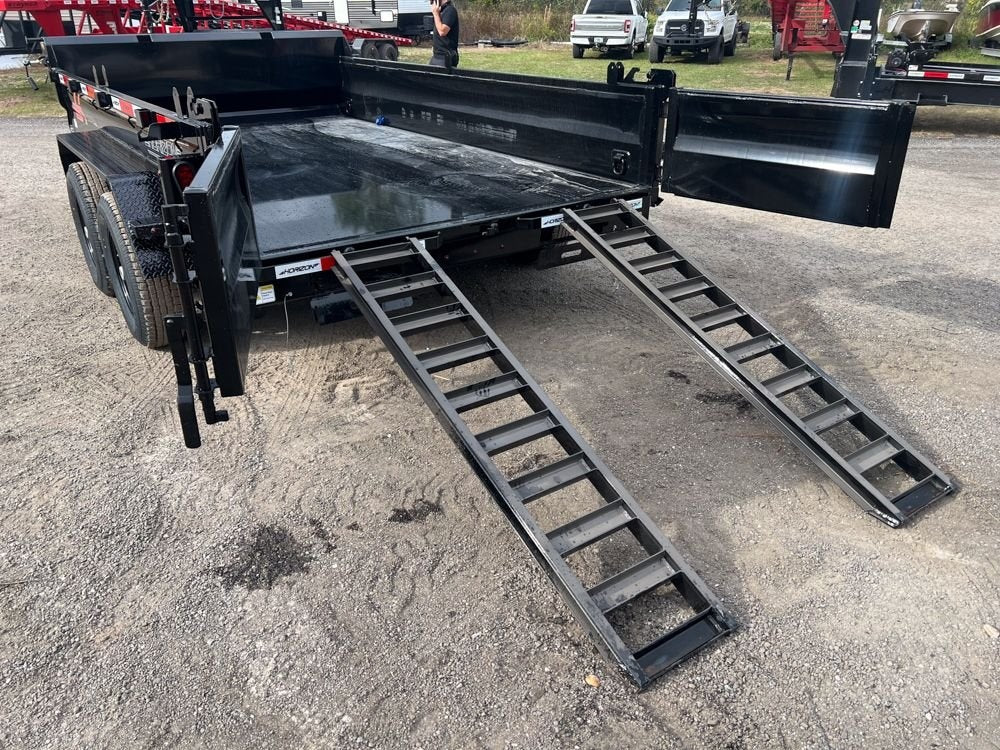 12' EZ7 Dump Trailer 19" Sides 7K Axles 14K GVWR 3-way Door Slide In Ramps - Dump Trailers - Stryker Dealership Group