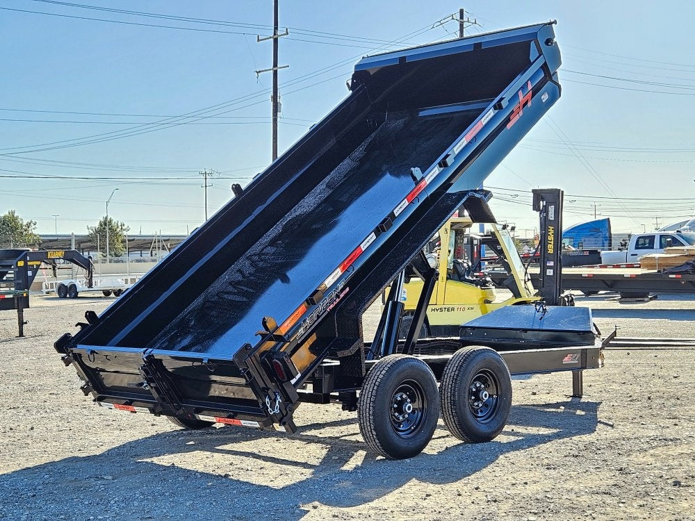12' EZ7 Dump Trailer 19" Sides 7K Axles 14K GVWR 3-way Door Slide In Ramps - Dump Trailers - Stryker Dealership Group