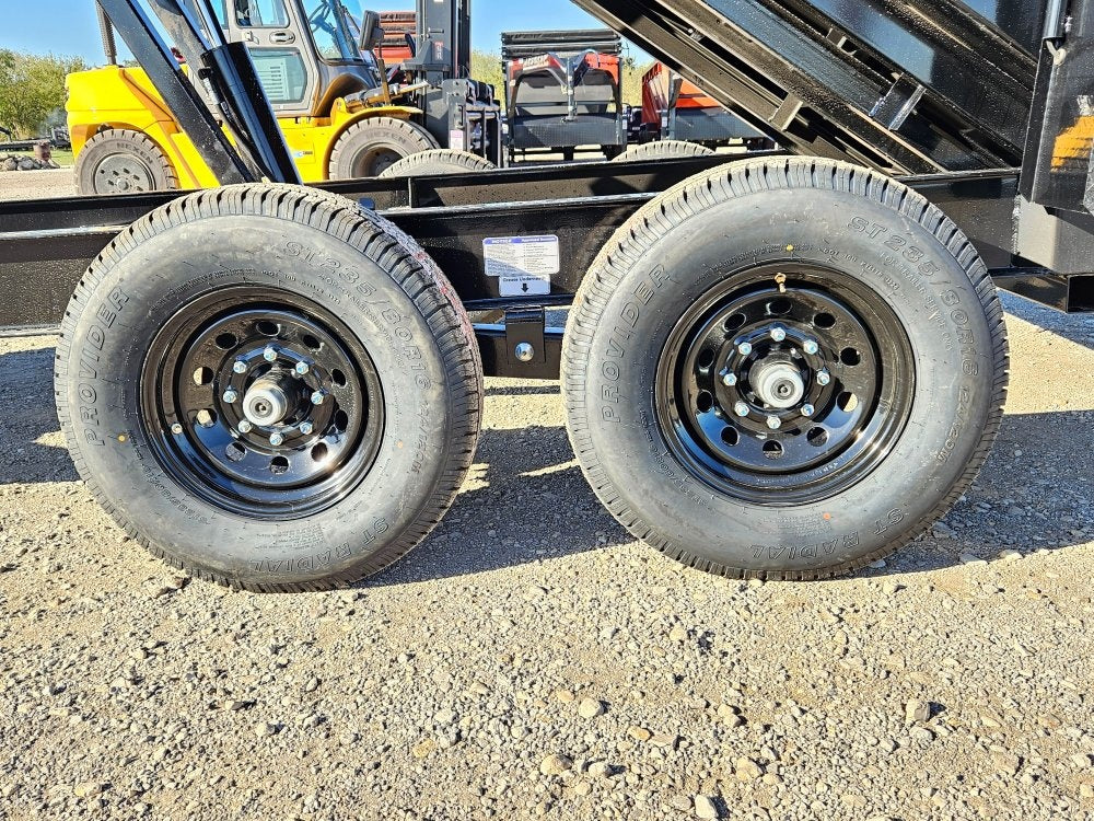 12' EZ7 Dump Trailer 19" Sides 7K Axles 14K GVWR 3-way Door Slide In Ramps - Dump Trailers - Stryker Dealership Group