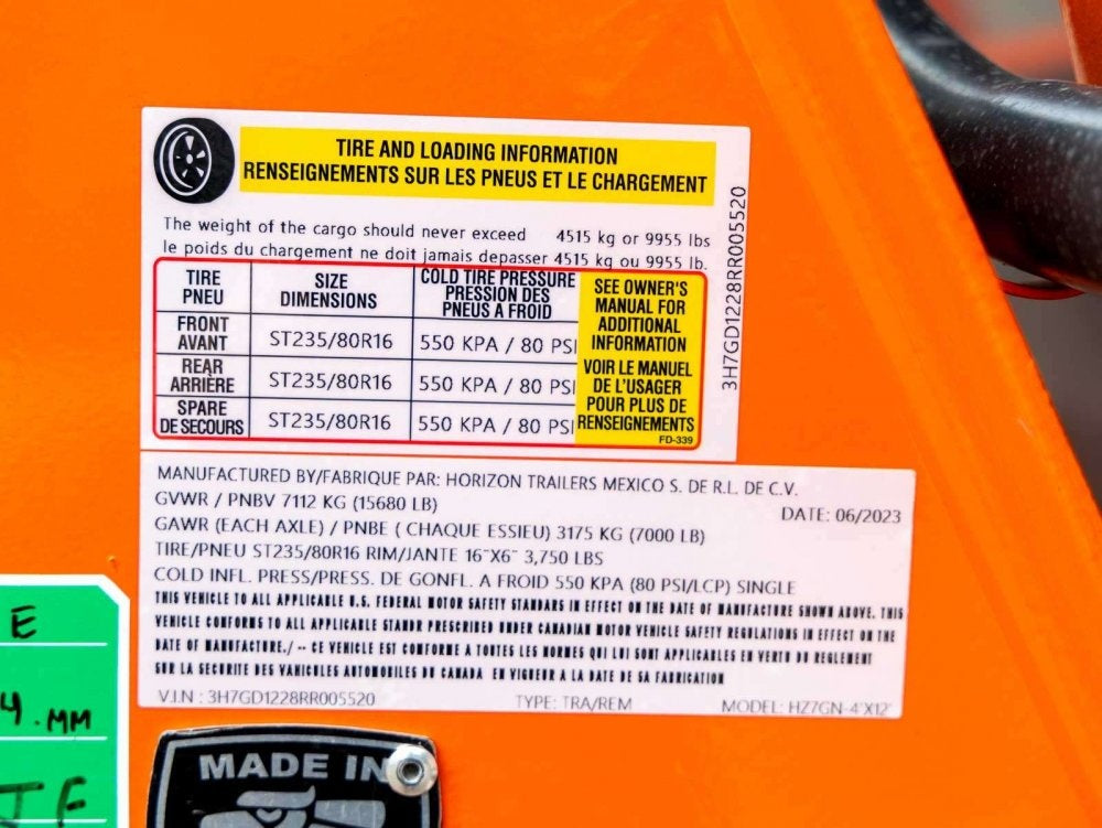 12' HZ7 GN Dump Trailer 2-7k Axles 4' Walls - Dump Trailers - Stryker Dealership Group