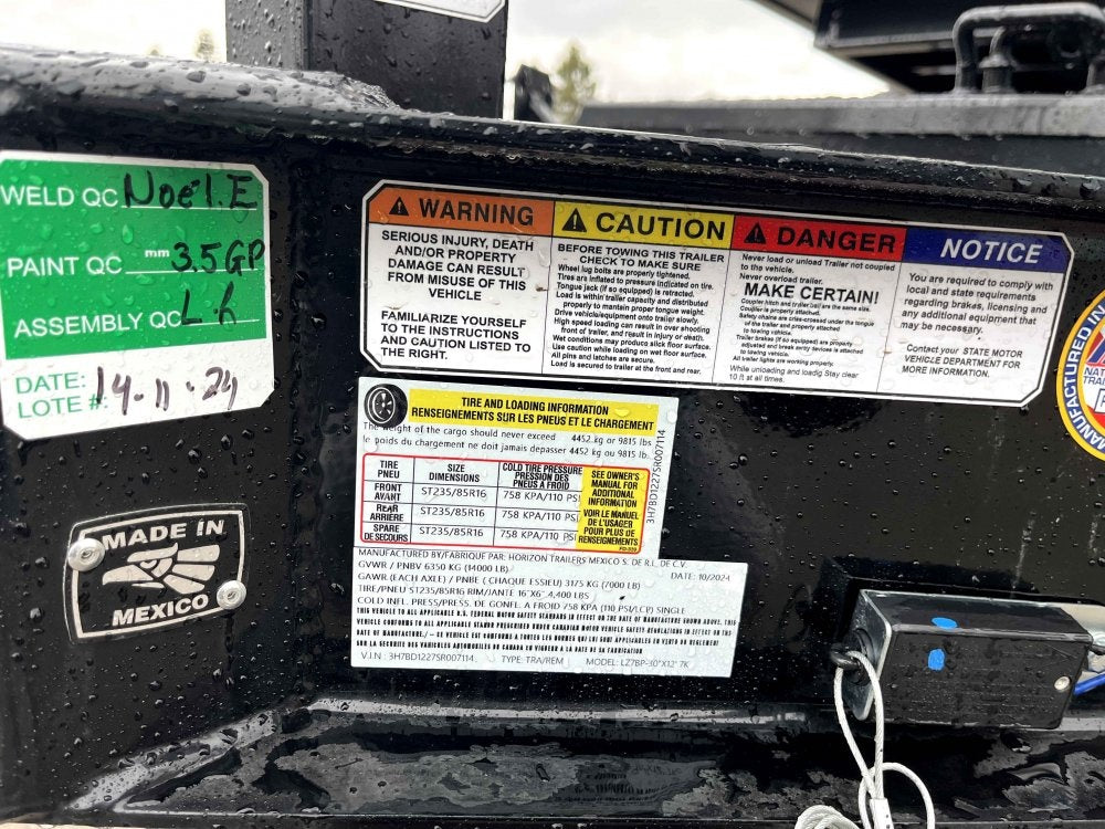 12' LZ7 Dump Trailer 30" Walls - 14k GVWR - Scissor Lift - 14ply Tires - 3 Way Door - Dump Trailers - Stryker Dealership Group