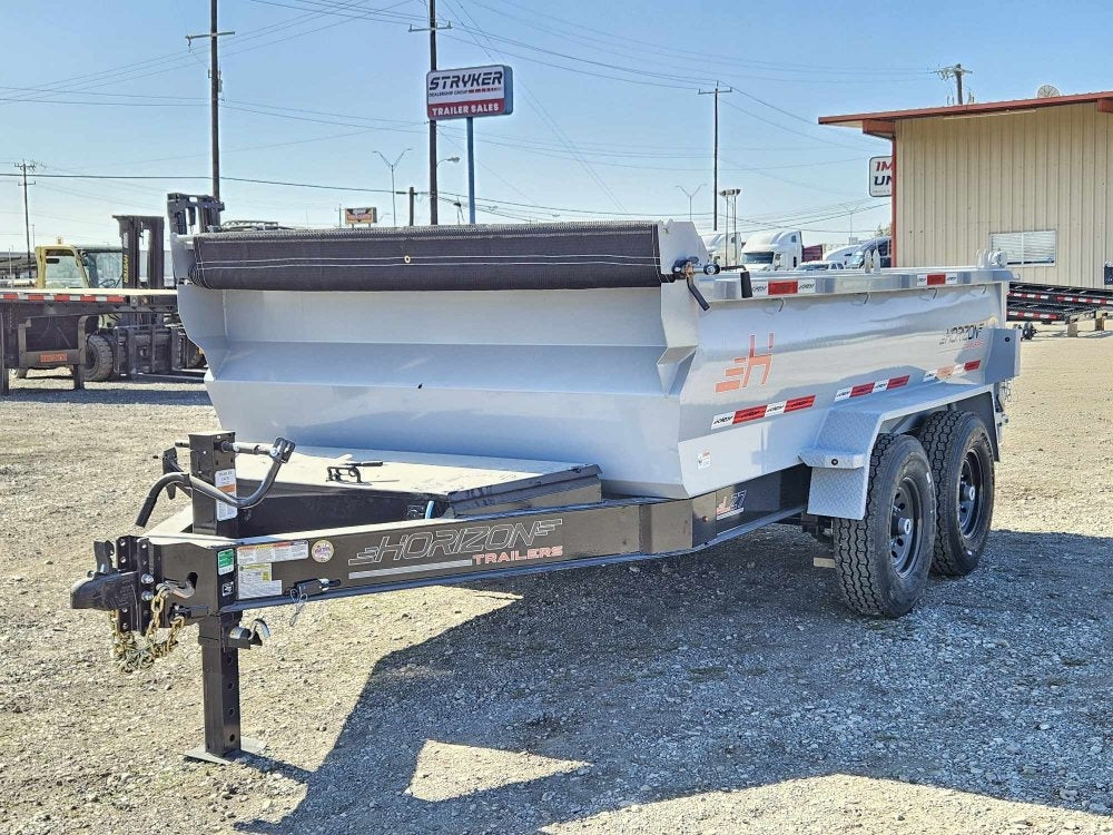 12' LZ7 Dump Trailer 30" Walls - 14k GVWR - Scissor Lift - 14ply Tires - 3 Way Door - Dump Trailers - Stryker Dealership Group
