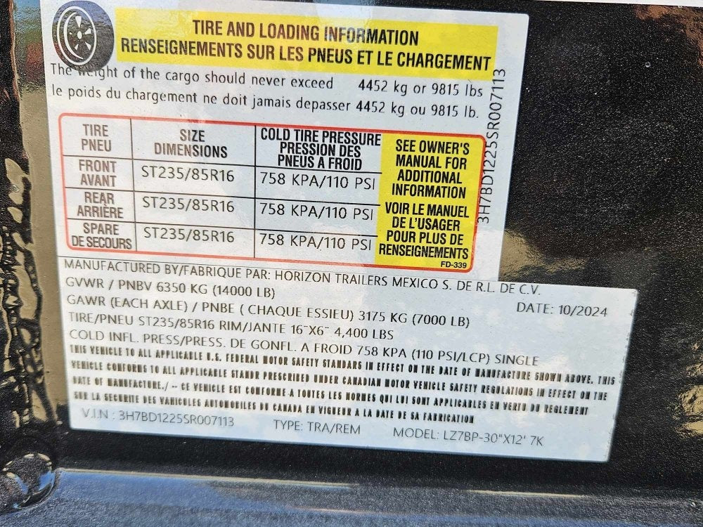 12' LZ7 Dump Trailer 30" Walls - 14k GVWR - Scissor Lift - 14ply Tires - 3 Way Door - Dump Trailers - Stryker Dealership Group