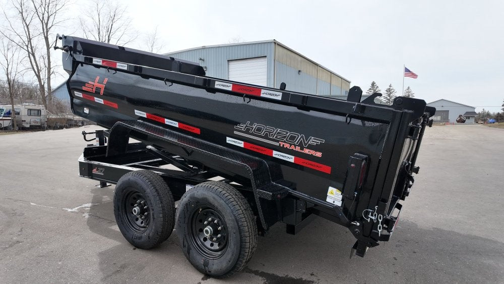 12' LZ7 Dump Trailer 30" Walls - 14k GVWR - Scissor Lift - 14ply Tires - 3 Way Door - DT2 Contractor - Stryker Dealership Group