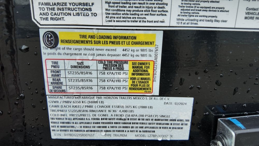 12' LZ7 Dump Trailer 30" Walls - 14k GVWR - Scissor Lift - 14ply Tires - 3 Way Door - DT2 Contractor - Stryker Dealership Group