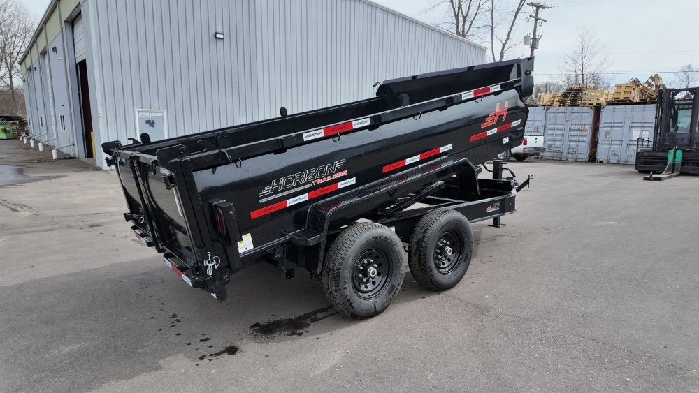 12' LZ7 Dump Trailer 30" Walls - 14k GVWR - Scissor Lift - 14ply Tires - 3 Way Door - DT2 Contractor - Stryker Dealership Group