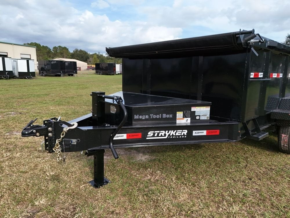 12' SDT Dump Trailer 36" Side Walls - 521 Scissor Lift - 3 Way Gate - DT1 Light Duty - Stryker Dealership Group