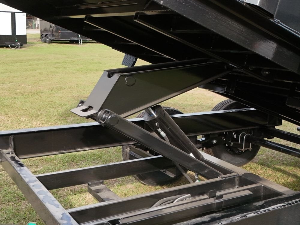 12' SDT Dump Trailer 36" Side Walls - 521 Scissor Lift - 3 Way Gate - DT1 Light Duty - Stryker Dealership Group