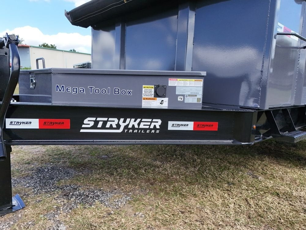 12' SDT Dump Trailer 36" Side Walls - 521 Scissor Lift - 3 Way Gate - Blk - Dump Trailers - Stryker Dealership Group