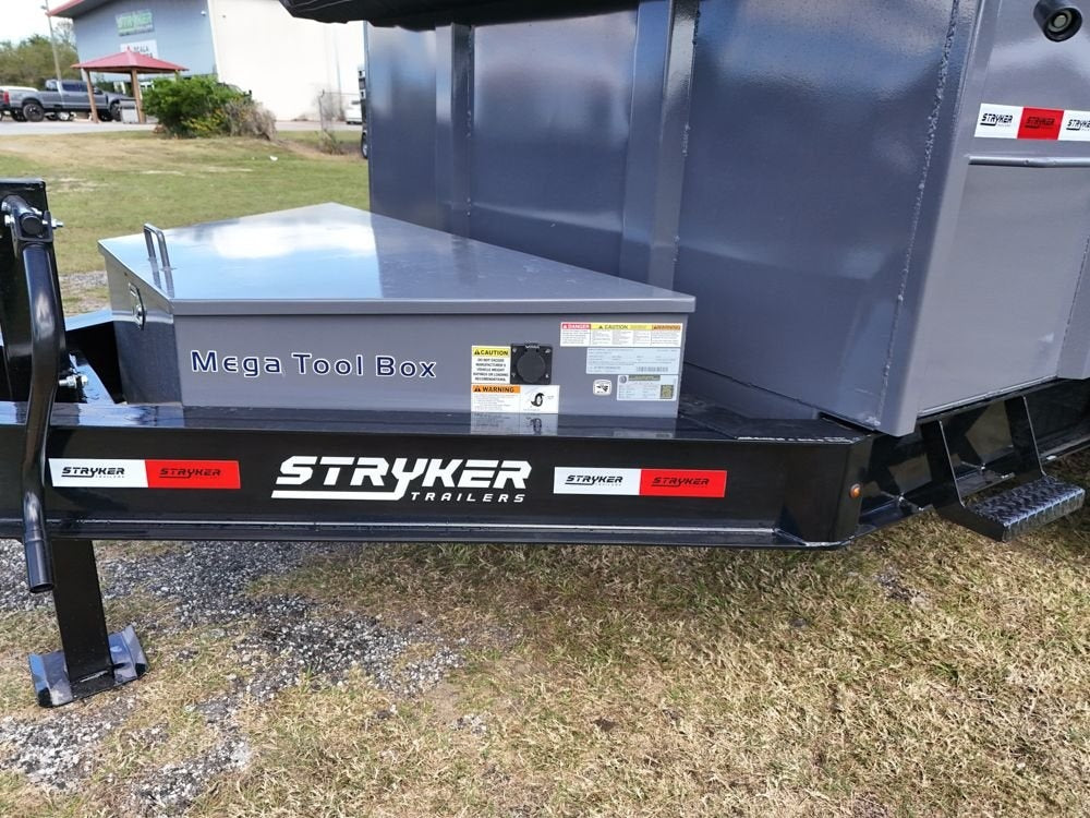 12' SDT Dump Trailer 36" Side Walls - 521 Scissor Lift - 3 Way Gate - Blk - Dump Trailers - Stryker Dealership Group