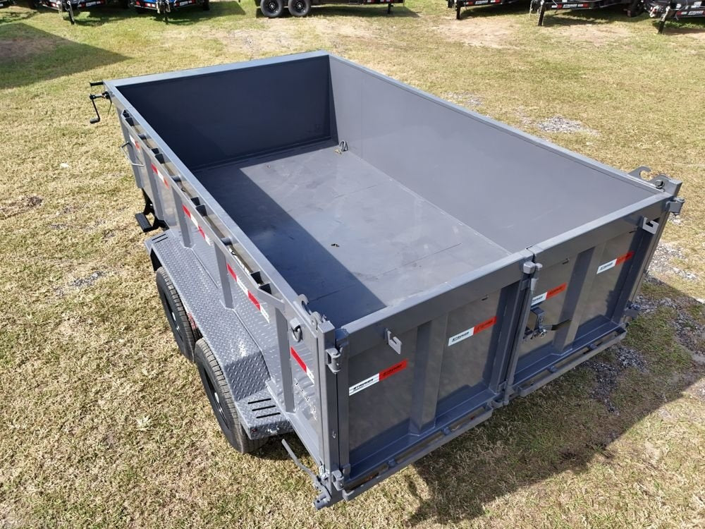 12' SDT Dump Trailer 36" Side Walls - 521 Scissor Lift - 3 Way Gate - Blk - Dump Trailers - Stryker Dealership Group