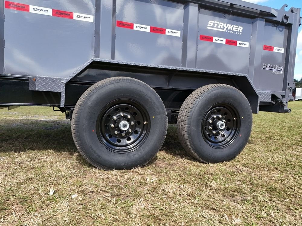 12' SDT Dump Trailer 36" Side Walls - 521 Scissor Lift - 3 Way Gate - Blk - Dump Trailers - Stryker Dealership Group