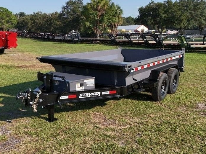 12' Stryker EDT Bumper Pull Dump Trailer 20" Side Walls - (2) 7k Axles - Bumper Pull Dump - Dump Trailers - Stryker Dealership Group