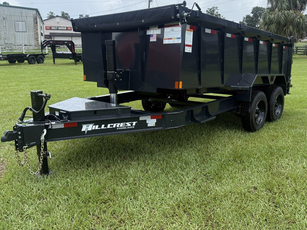 14' Hillcrest Bumper Pull Dump Trailer Telescopic 40" Side Walls - (2) 8K Axles 000122