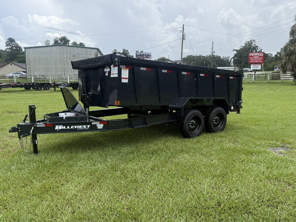 14' Hillcrest Bumper Pull Dump Trailer Telescopic 40" Side Walls - (2) 8K Axles 000122