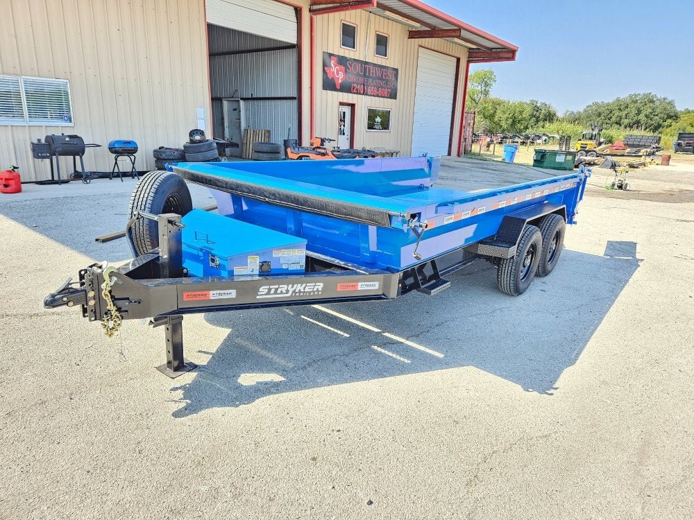 14' EDT Dump Trailer 20" Side Walls - 10 ga Floor - 521 Scissor Lift - 3 Way Gate 2050 - Stryker Dealership Group
